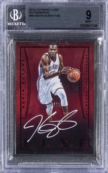 2014-15 Panini Luxe #69 Kevin Durant Autograph (#28/40) - BGS MINT 9/10 AUTO